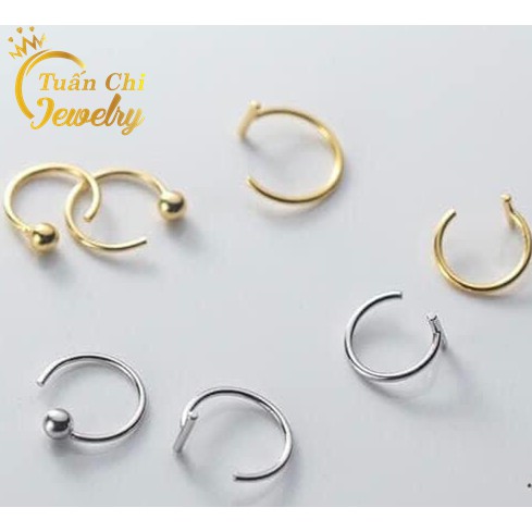 Bông Tai Bạc ⚡HOT TREND⚡ Khuyên Tai Bạc Cá Tính Kiểu Dáng Trẻ Trung, Phù Hợp Mọi Gương Mặt