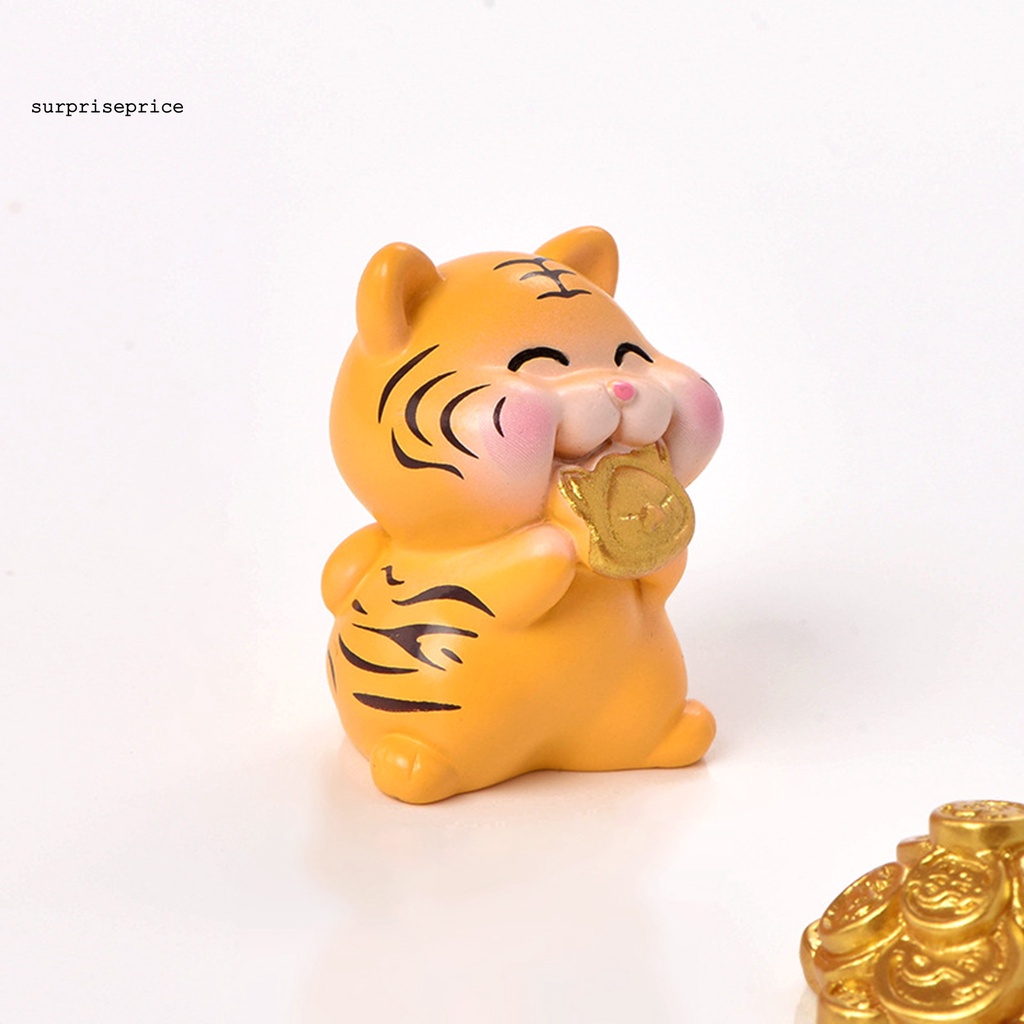 Tượng hổ may mắn mini xinh xắn chống mài mòn dùng trang trí nhà cửa / spa