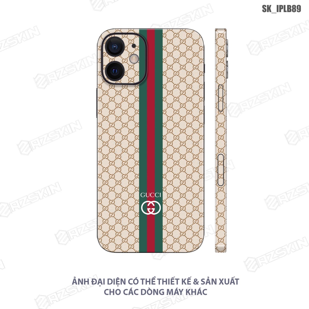 Miếng Dán Skin In Hình Gucci Điện Thoại IP 7/14 Pro Max |SK_IPLB89| Chất Liệu 3M Nhập Khẩu, Khuôn Cắt CNC, Chống Xước