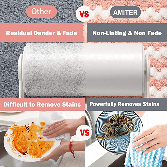 Khăn lau chén dĩa bằng sợi micro siêu thấm hút chống dầu mỡ tiện dụng cho nhà bếp/ gia đình