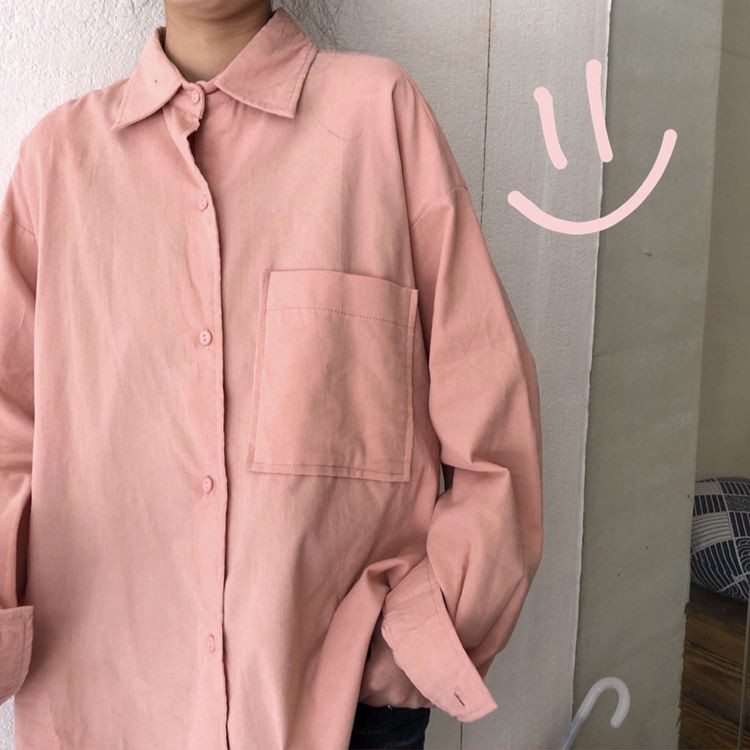 Áo sơ mi tay dài dáng rộng phong cách vintage Hàn Quốc size lớn cho nam nữ
