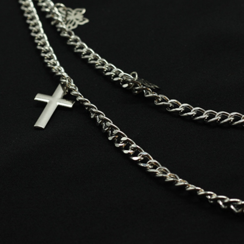 Thắt lưng với dây xích quần jean mặt hình Thánh giá/ bướm kim loại phong cách Gothic Punk Harajuku cho nữ (bán lẻ)