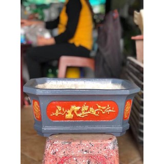 Khuôn đúc chậu cảnh chữ nhật vát góc dài 35cm có lòng trong