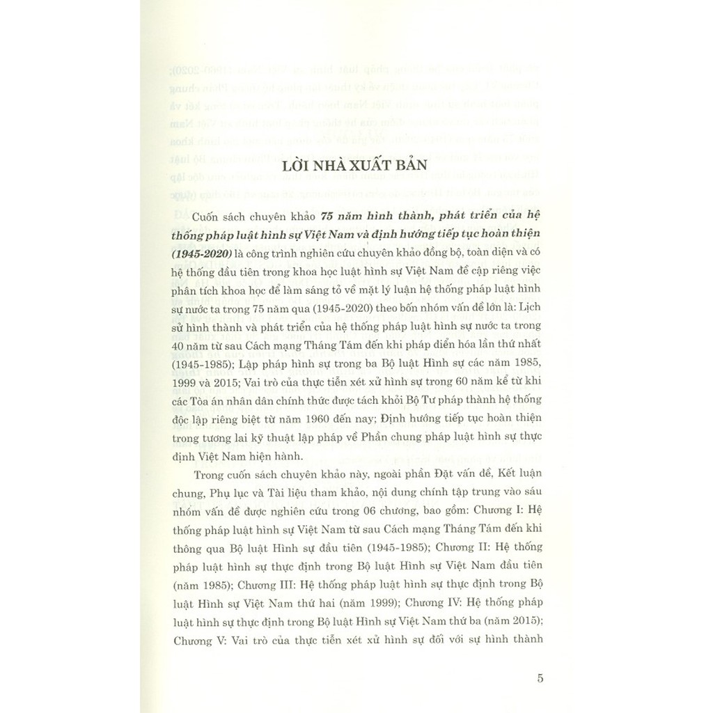 Sách - 75 Năm Hình Thành, Phát Triển Của Hệ Thống Pháp Luật Hình Sự Việt Nam... (1945-2020) (Sách Chuyên Khảo) | BigBuy360 - bigbuy360.vn