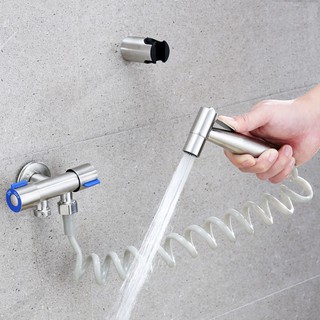 Vòi Xịt Vệ Sinh, Vòi Sịt Bồn Cầu INOX 304 Với Hệ Thống 2 Cổng Kết Nối Đường Nước. Hàng Cao cấp (Bảo hành 36 thán)