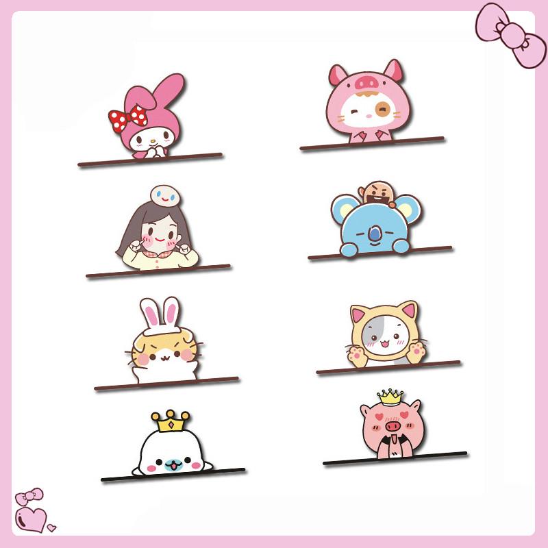 Sticker Dán Trang Trí Xe Hơi Chống Thấm Nước Họa Tiết Hoạt Hình Vui Nhộn