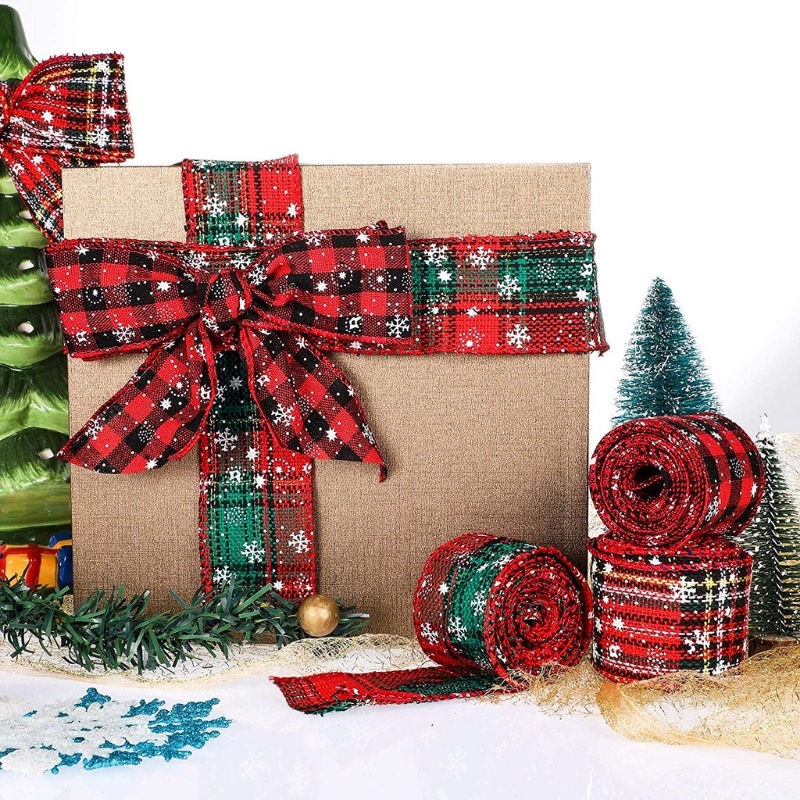 Cuộn Dây Ruy Băng Satin Họa Tiết Bông Tuyết Đơn Giản Cổ Điển Dùng Trang Trí Giáng Sinh / Tiệc Cưới / Sinh Nhật DIY