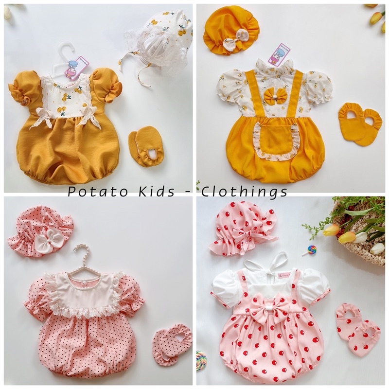 Bodysuit Cộc Tay, Bodychip, Bộ Liền Potato Kids Nhiều Màu Sắc Xinh Xắn Cho Bé Diện Hè (tặng kèm phụ kiện trong hình)