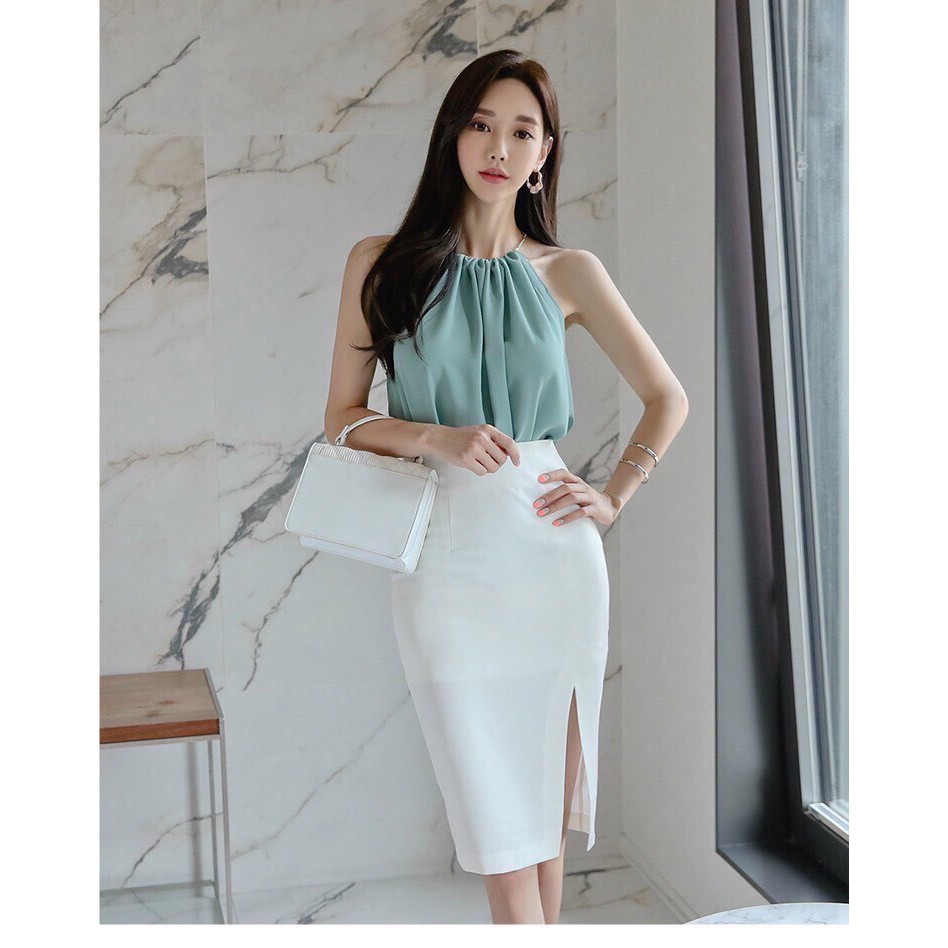 VÁY CÔNG SỞ | SÉT CHÂN VÁY BÚT CHÌ KÈM ÁO YẾM XINH RỤNG RỐN NHA!!! | BigBuy360 - bigbuy360.vn