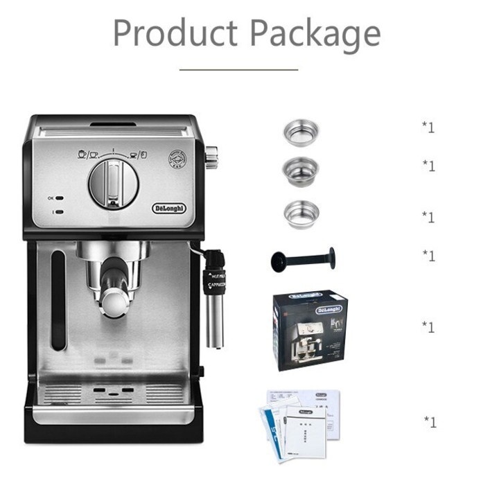 Máy pha cà phê Espresso Delonghi ECP35.31 Áp suất 15 bar, công suất 1100W - HÀNG CHÍNH HÃNG BẢO HÀNH 1 NĂM