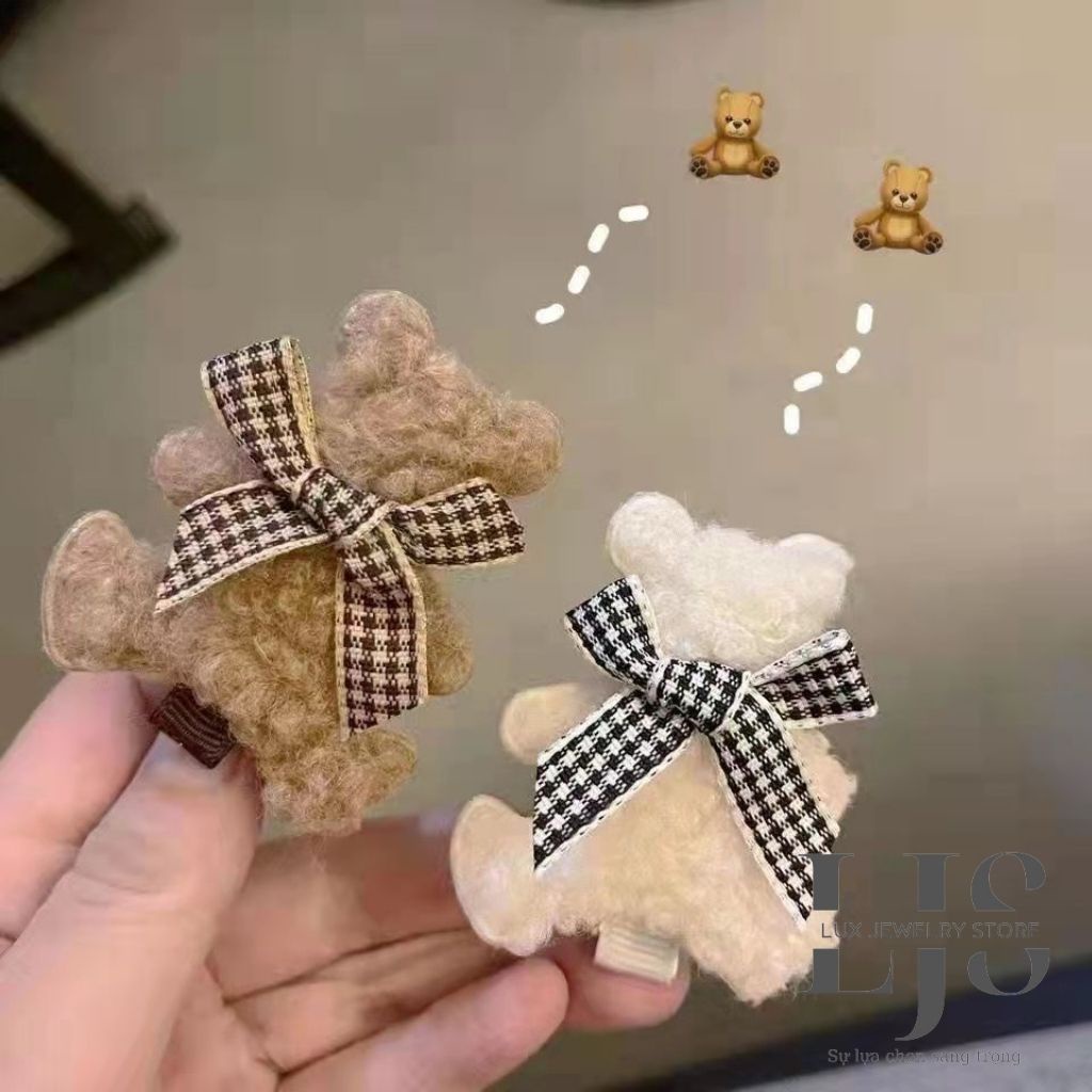 Kẹp tóc nữ Lux Jewelry, cặp tóc nữ hình gấu cute giá rẻ - LUX937