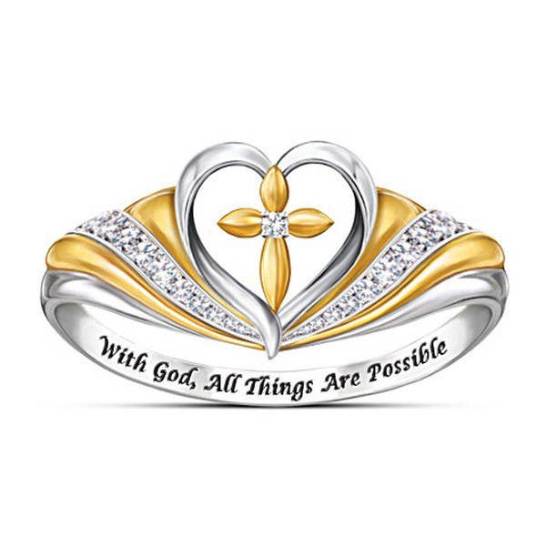 Nhẫn Đeo Tay Kim Loại Hình Thánh Giá Xinh Xắn Cho Nữ