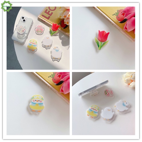Giá Đỡ Điện Thoại Hình Chú Vịt / Hoa Tulip Có Thể Thu Gọn Tiện Dụng Bằng PC Họa Tiết Hoa Hoạt Hình Dễ Thương Có Thể Gấp Gọn Tiện Dụng