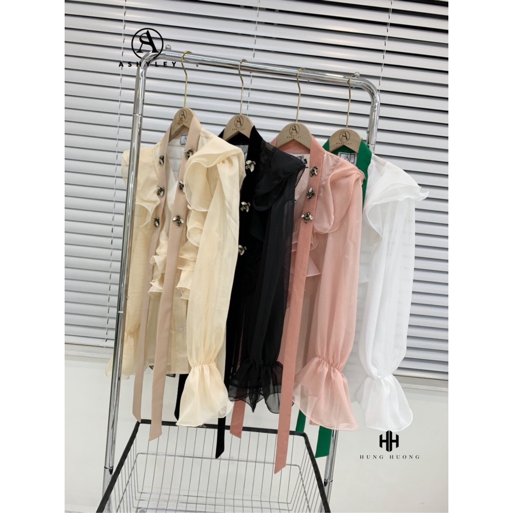 SET ÁO SƠ MI TƠ ĐÍNH ÓNG BÈO NGỰC QUẦN SHORT SIÊU XINH