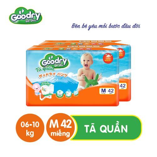 Combo 2 gói tã/bỉm quần goodry bé yêu công nghệ nhật bản lỗi kép siêu thấm hút 2M42 / 2L38 / 2XL34 / 2XXL30