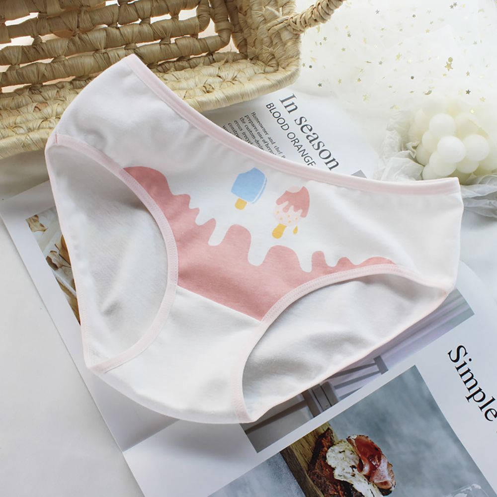 Quần Lót Không Đường May Thoáng Khí Họa Tiết Kẻ Sọc Dễ Thương Cho Nữ