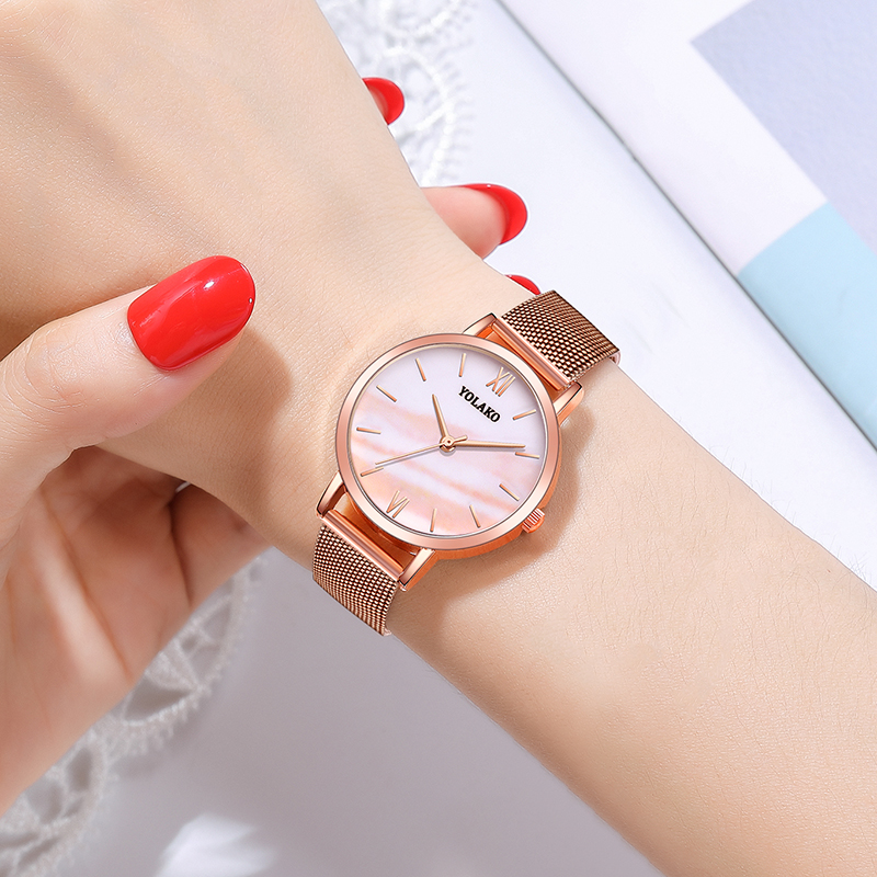 ZOLFA Luxury Rose Gold Mesh Belt Womens Watches Elegant White Dress Quartz Ladies Wrist Watch Analog Clocks Women Gift Watches Đồng hồ nữ