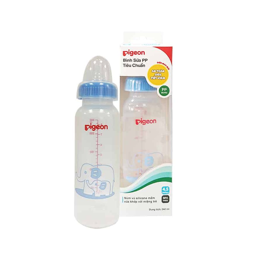 Bình sữa Pigeon tiêu chuẩn 240ml màu ngẫu nhiên