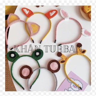 Cài tóc hoạt hình - Băng đô tóc handmade tai thỏ xinh - Khăn turban