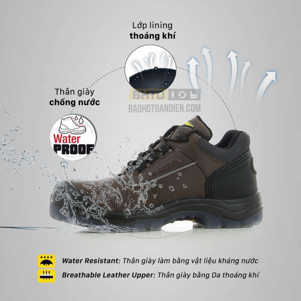 GIẦY BẢO HỘ LAO ĐỘNG SAFETY JOGGER PLUTO CÁCH ĐIỆN, MŨI SẮT CHỐNG ĐINH, CHỐNG TRƠN TRƯỢT, CHỐNG DẦU, CHỐNG VA ĐẬP.