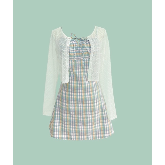 Áo cardigan tay dài ren lưới mỏng xuyên thấu Dalla Saigon