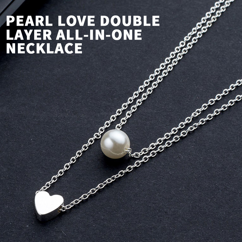 Vòng cổ nhiều lớp xâu ngọc/ hình trái tim thời trang cho nữ