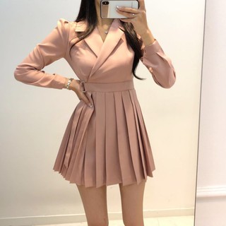 Jum vest giả váy xếp ly cao cấp