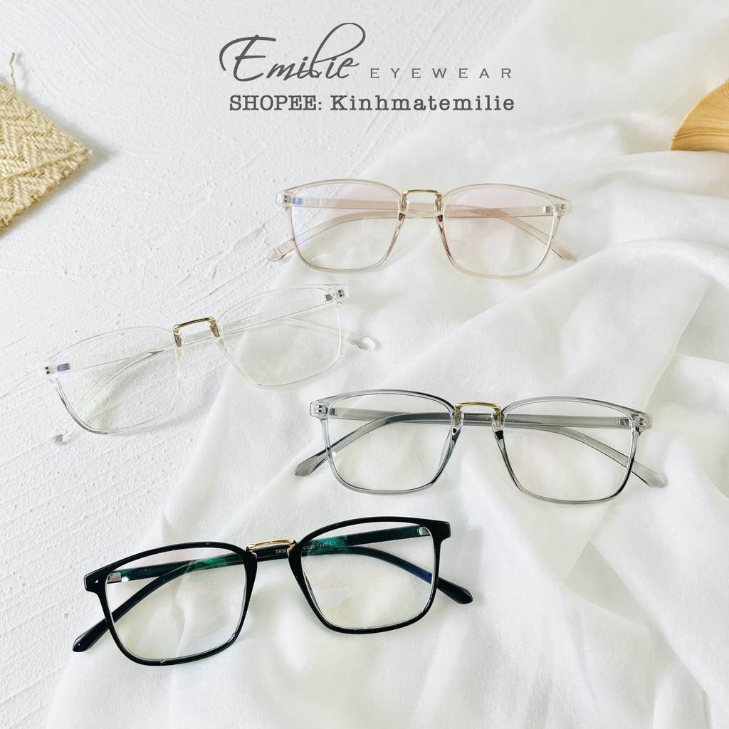 Gọng kính vuông nhựa dẻo nam nữ Emilie eyewear phụ kiện thời trang 210