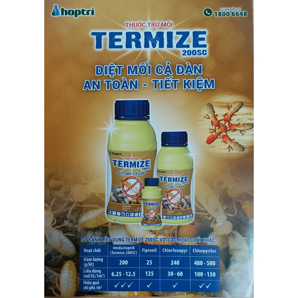 (Tặng kèm gói thuốc chuột)Thuốc Diệt Trừ Mối Termize 200SC50ML