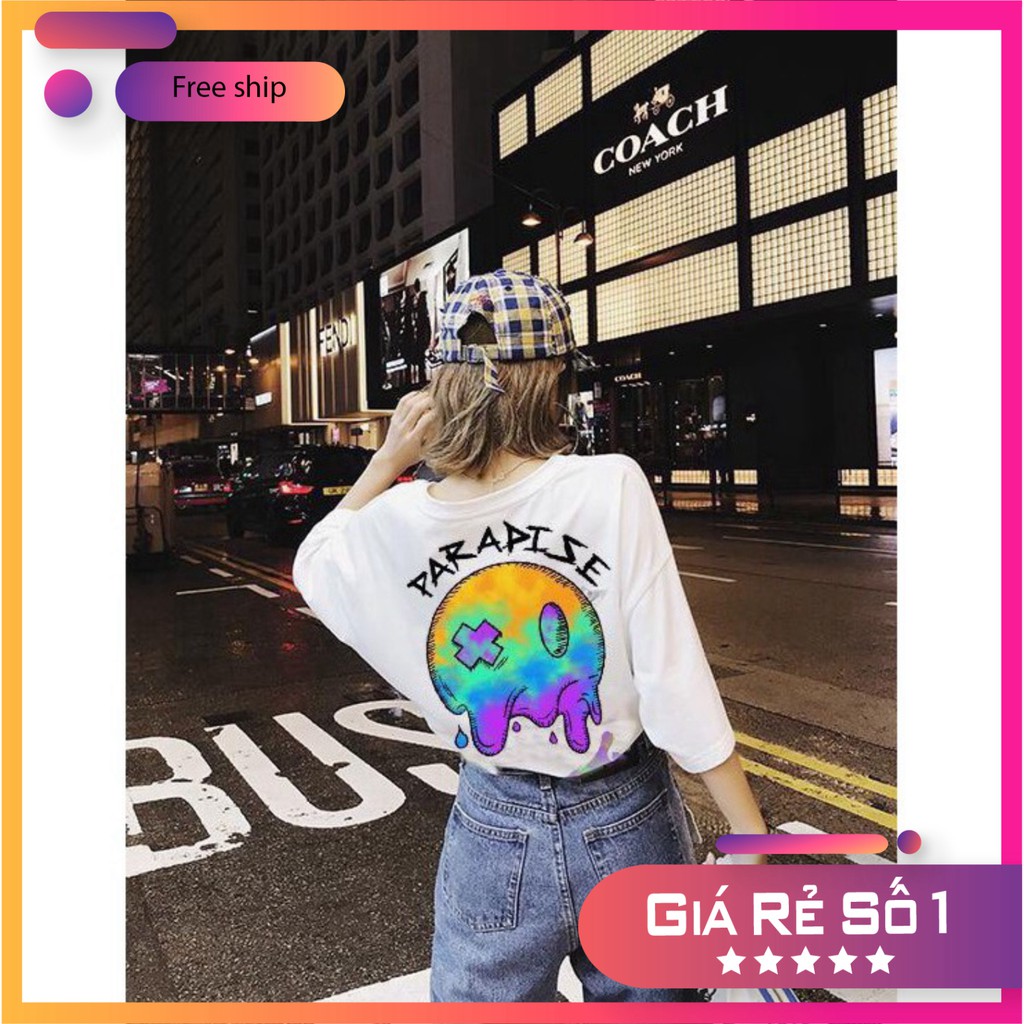 Áo Thun Tay Lỡ Unisex Form Rộng Nam Nữ BAD RABBIT Basic Tee Màu Trắng