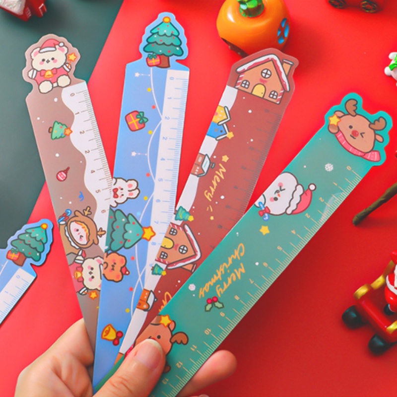 Thước đo từ tính in hình tuần lộc Noel dễ thương 15cm
