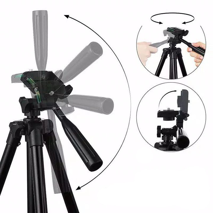 Giá đỡ điện thoại 3120 -kèm kẹp điện thoại 3 chân-Gậy livestream, quay tiktok ,quay video,chụp ảnh chống rung Educase.vn