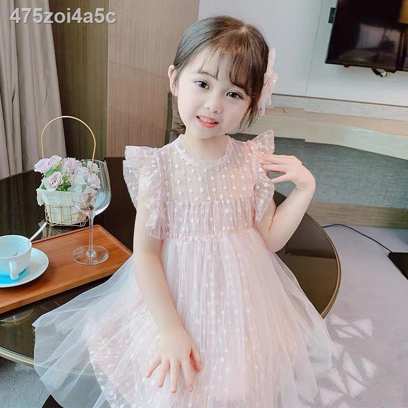 ◑✴Váy công chúa cho bé gái mùa hè 2020 quần áo trẻ em mới của trẻ em váy lưới mềm mại váy siêu kiểu phương tâ