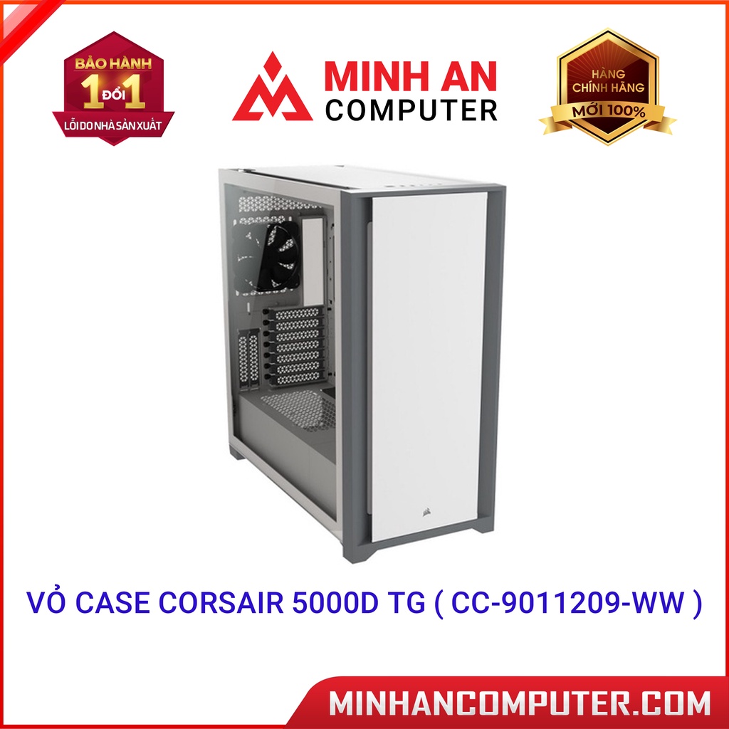 Vỏ Case CORSAIR 5000D TG White/CC9011209WW Hàng chính hãng