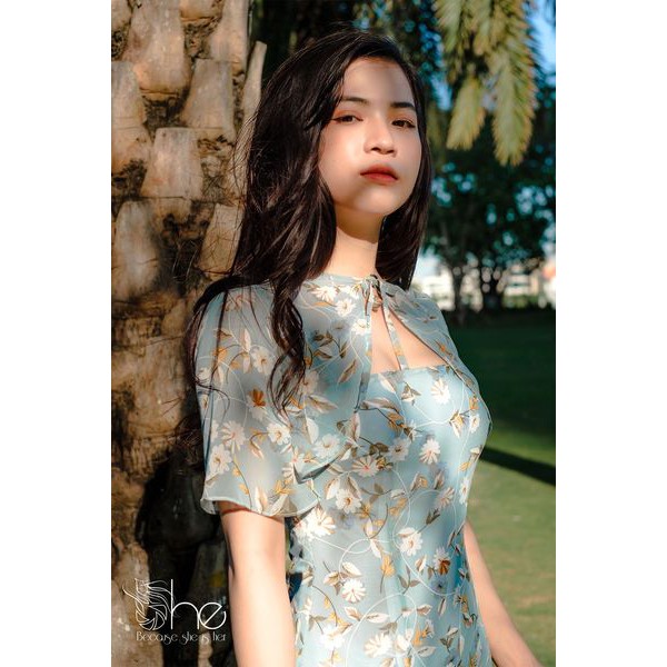 Hami Dress - Đầm cổ tàu tay ngắn |SDX107