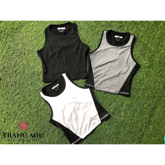Áo croptop phối lưới lưng nữ
