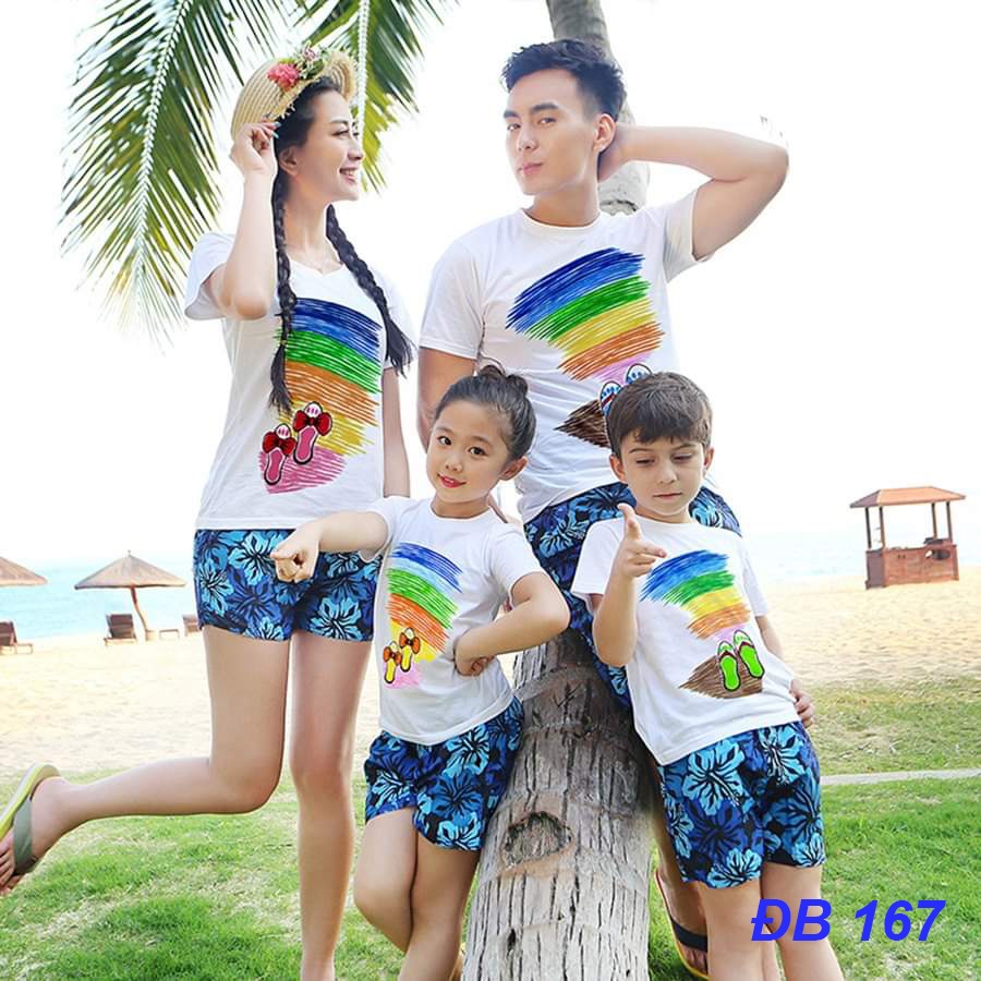 Áo đồng phục đi biển gia đình ,hội nhóm ,hình in sắc nét màu sắc đa dạng ,thoáng mát