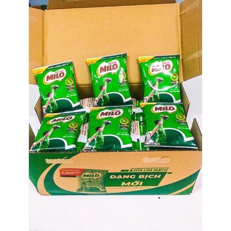 Thùng 48 bịch sữa lúa mạch Milo Active Go 180ml