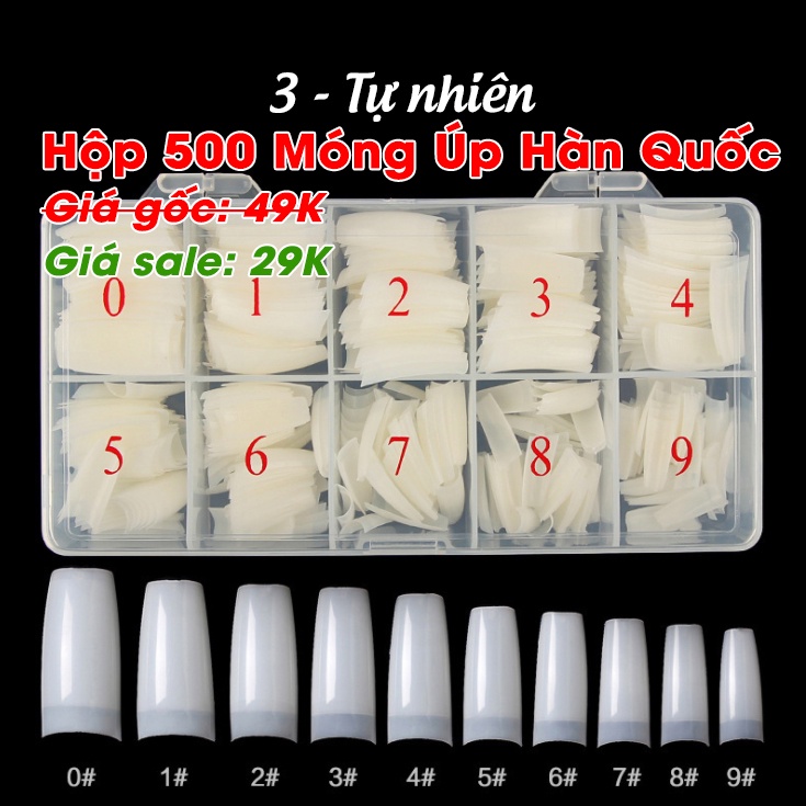 Hộp 500 móng úp Hàn Quốc