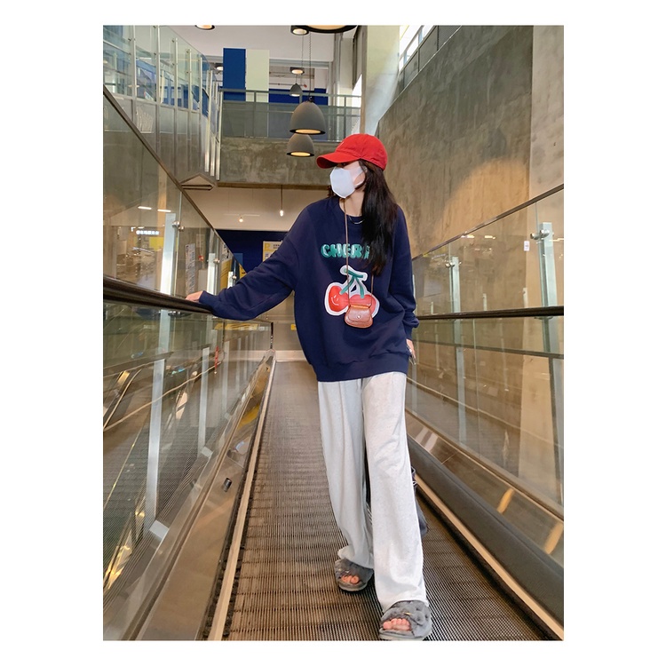 Áo Sweater Cổ Tròn Dáng Rộng In Họa Tiết Phong Cách Retro Thời Trang Hàn Quốc Cho Nữ | BigBuy360 - bigbuy360.vn