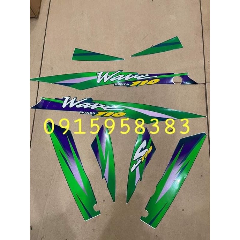 Bộ Tem xe wave thái 110 xanh ngọc