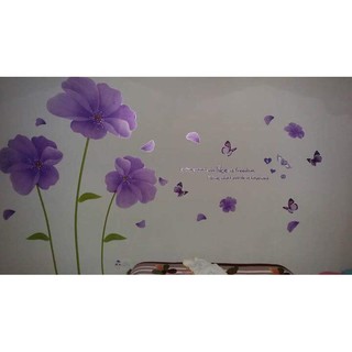Decal trang trí phòng hoa tigon tím ( 1m6*1m3)