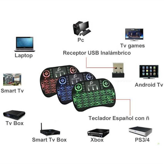 Bàn phím không dây cầm tay QWERTY có bàn di chuột cho TV BOX Android | WebRaoVat - webraovat.net.vn