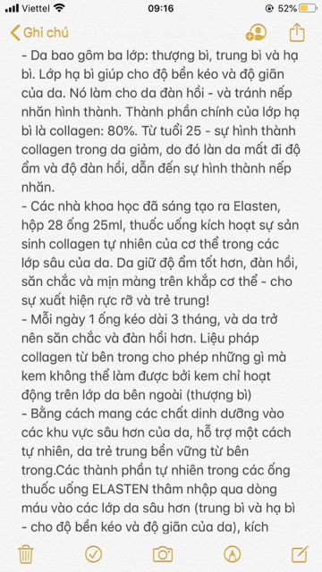 Bill Đức ảnh cuối- Kollagen ELASTEN (Xem Chi Tiết Trên Ảnh) (hàng Đức đủ Bill)