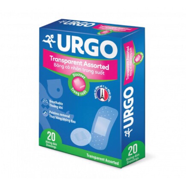 Băng cá nhân Ủrgo trong suốt 20 miếng