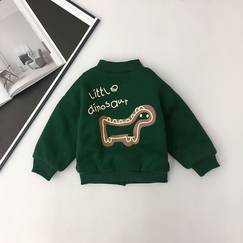 Áo Khoác Bóng Chày Bằng Lông Cừu Cỡ Nhỏ / Trung Bình Họa Tiết Hoạt Hình Thời Trang Thu Đông Cho Bé Trai