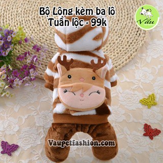bộ lông kèm ba lô tuần lộc