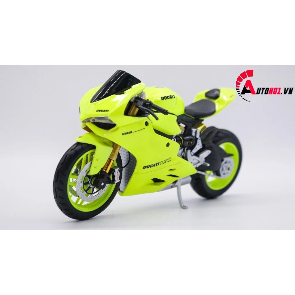 MÔ HÌNH XE DUCATI 1199 GREEN NEON ĐỘ MÂM TỈ LỆ 1:12 AUTONO1 D178