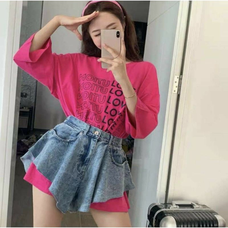 Quần shorts Jeans Xòe ống rộng tuarua🔥