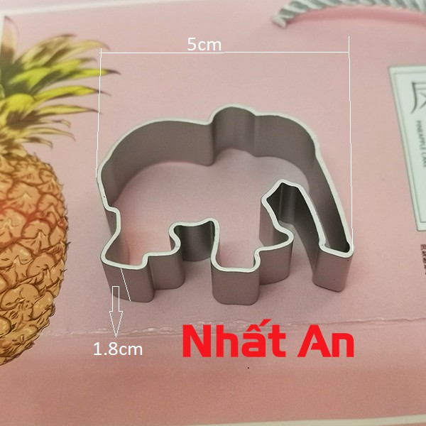 Khuôn nhấn bánh dứa hình Con voi
